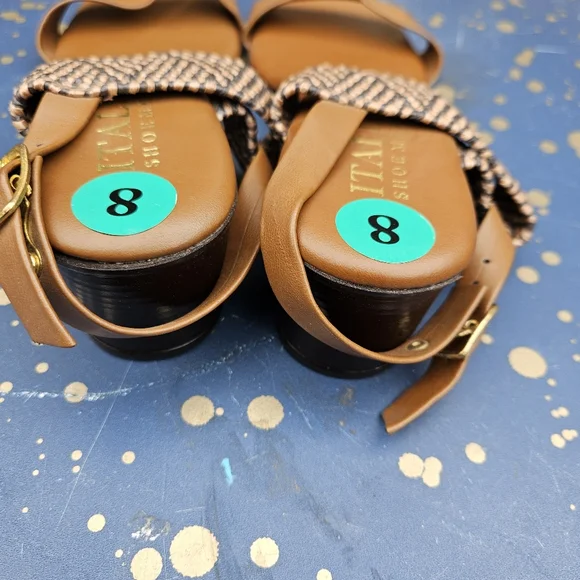 Italian Shoe  Markers Brown Women's Sandals Size 8 - Picture 11 of 16